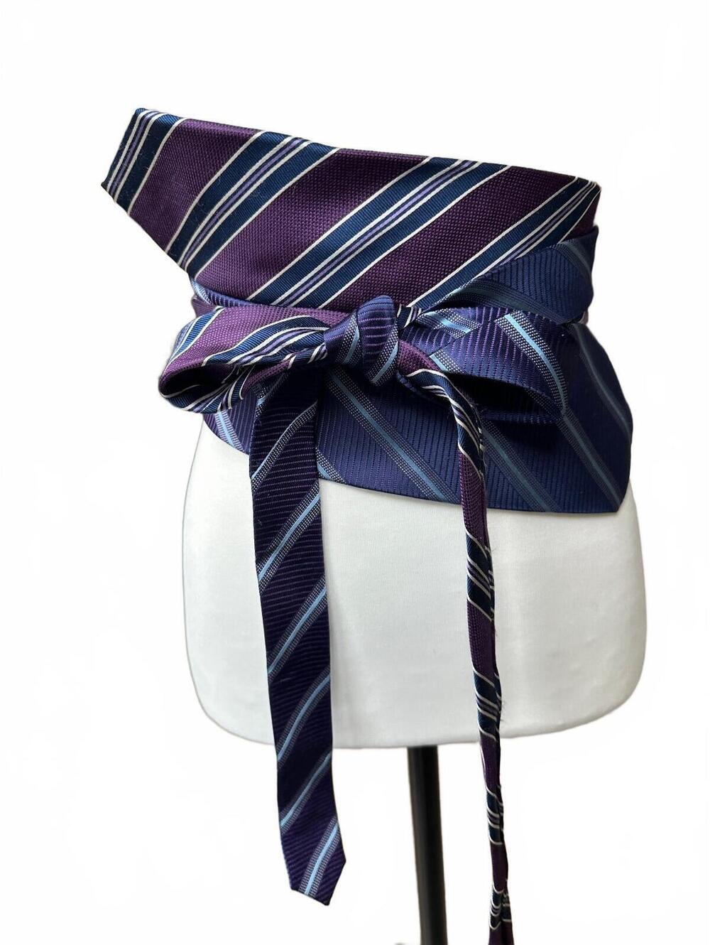 Upcycled Necktie Obi Belt | Handmade Men’s Tie Waist Belt | One-of-a-Kind | OS